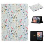 LMFULM® Case for Amazon Kindle Fire HD 10 2015/2017/ 2019 (10.1 Inch) PU Leather Protective Shell Smart Case with Sleep/Wake Stand Case Flip Cover Holster Small Floral