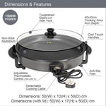 40cm Multi-Function Electric Cooker with Lid / Non-Stick Electric Pan