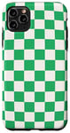 Coque pour iPhone 11 Pro Max Joli motif damier vert et blanc