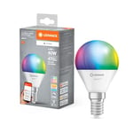 LEDVANCE SMART+ MATT LED lampe, compatible avec Google, Alexa, Apple, White Frost Optics, 4.9W, 470LM, E14, Color Light & White Light, avec Vocal Control, jusqu'à 20 000 HRs, 1-Pack