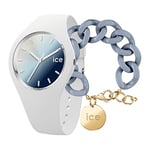 ICE-WATCH Femme Analogue Quartz Montre avec Bracelet en Silicone 020635+ Chain Bracelet - Artic Blue - Bracelet Mailles XL de Couleur Bleue (020356)