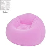 ZZXXMM Inflatable Sofa Flocking Fabric Lounge Chair Soft Colorful Furniture Seat, Lazy Lounger High Back Bean Bag Chair with Repair Patch for Living Room Backyard Camping,Pink