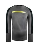 Under Armour HeatGear Fitted Top Long Sleeve Grey Mens Training Top 1306386 001 Nylon - Size Large