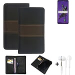 Wallet Case + headphones for Oppo Reno Ace 2 EVA Protective Cover Brown