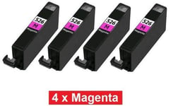 Tonercenter24 - 4 x CLI-526 (avec puce) Compatible Magenta Cartouche d'Encre pour Canon Pixma MG5150, MG5200, MG5250, MG5350, MG6150, MG6220, MG6250, MG8150, MG8220, MG8250 (4 x Magenta Ink)