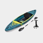 Bestway Uppblåsbar kajak Hydro Force Arrow Elite X1, 365 x 73 30 cm, grön/gul + paddel handpump fenor säte PE-platta fotstöd transportryggsäck lagningslapp
