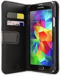 Bush Folio Case with Card Holder for Samsung Galaxy S5 - Black - New