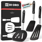 DI ORO Spatulas for Cooking - Silicone Spatulas for Cooking Heat-Resistant up to 315° - Fish Slice for Non Stick Pans BPA Free - Flexible & Sturdy Kitchen Turner Spatulas for Pancakes & Eggs (3pc)