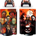 Horror Michael Jason Ghost Sticker Decals For PS5 Standard Disc Console Remote
