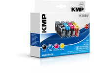 KMP MULTIPACK H108V - 4 pakker - sort, gul, cyan, magenta - kompatibel - blækpatron (alternativ til: HP 364, HP CB316EE, HP CB318EE, HP CB319EE, HP CB320EE)
