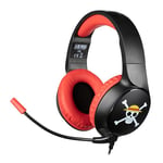 Konix One Piece Casque Gaming Filaire PC, PS4, PS5, Switch, Xbox One et Series X|S - Microphone - Câble 1,5 m - Prise Jack 3,5 mm - Motif Luffy