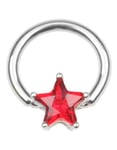 BCR Piercing med Stjärnformad Röd Sten