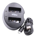 vhbw Chargeur double USB compatible avec Olympus Stylus 1s caméra, action-cam - Chargeur, témoin de charge