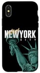 Coque pour iPhone X/XS Enjoy Cool New York City Statue Of Liberty Skyline Graphic