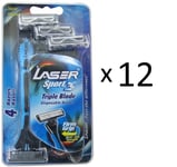 Lasertech Rakhyvel 48-pack Laser Sport, 3-bladig hyvel för män, killar