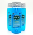 BRUT SPORT STYLE ALL-IN-ONE HAIR & BODY SHOWER GEL BIG 500ML BOTTLE 3 PACK