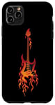 Coque pour iPhone 11 Pro Max Design de guitare Burning Fire pour les fans de musique et les guitaristes