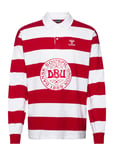 Dbu Fan 24 Rugby Striped Shirt Sport Polos Long-sleeved Red Hummel