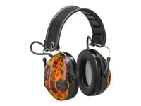 3M Peltor Sporttac Mt16h210f-478Gn945 - Hörlurar - Fullstorlek - Kabelansluten - Orange Camo, Kamouflagegrön