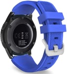 Simpleas Silicone Rubber Watch Strap with Buckle for compatible with TicWatch Pro/Pro 4G LTE / S2 / E2 Band, Waterproof Replacement Band (22mm, Royalblue)