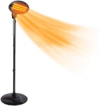 Electric Patio Heater - 2000W Outdoor Heaters Free Standing Quartz Electric Garden Patio Heater - Waterproof - Adjustable Height, Stand, and Heat Angle - 3 Power Setting (Standing)