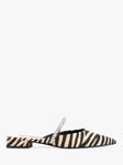 CHARLES & KEITH Ambrosia Zebra Print Embellished Strap Mules, Black/Beige