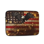 Laptop Case,10-17 Inch Laptop Sleeve Carrying Case Polyester Sleeve for Acer/Asus/Dell/Lenovo/MacBook Pro/HP/Samsung/Sony/Toshiba,North American Bald Eagle Flying With American Flag Freedom De 12 inch