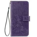 FanTing Case for Xiaomi Redmi 9C, Wallet Flip Cover with Mobile Phone Holder and Card Slot,Magnetic PU leather wallet case for Xiaomi Redmi 9C-Purple
