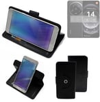 360° Case for Xiaomi 14 Ultra Wallet Case Universal black leatherette BookStyle