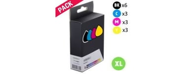 Cartouche compatible - Pack de 15 Cartouches d'encre Génériques Epson 16XL noires et couleurs Stylo plume (T1636 x3)