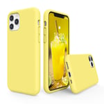 SURPHY Liquid Silicone Case Compatible with iPhone 11 Pro Case, Soft Rubber with Microfiber Cloth Lining Full Body Design Shockproof 5.8 inch Phone Case for iPhone 11 Pro, Lemon Yellow