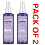 2X L'oreal Elvive ALL FOR BLONDE 10 in 1 Bleach Rescue Leave in Spray 150ml