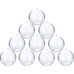 10 stycken klar plast fyllbara dekorationer Julgransboll dekoration DIY Craft Ball Lämplig för julafton Halloween nyår