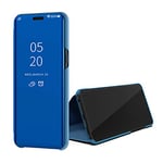 SWMGO® Mirror Plating Flip Case for Samsung Galaxy A80 (Sky Blue)