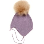 HUTTEliHUT babyhut – baby purple/grey pompom - 3-6m