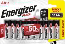 Energizer Max Aa / E91 Batterier (16 Stk Blister)