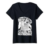 Womens It's Not A Beer Belly It's A Furl Tank For A Sex Machine V-Neck T-Shirt