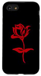 Coque pour iPhone SE (2020) / 7 / 8 Rose rouge dessin minimaliste fleur rose amoureux jardinage