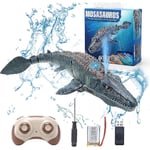 2.4G fjärrstyrd dinosaurie för barn mosasaurus dykleksaker rc båt med ljus sprayvatten för pool badrum badleksaker