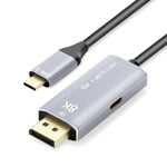 YIWENTEC 2M 6.6FT USB C to DisplayPort 1.4 8K Cable with USB-C PD 8K@60Hz 4K@144Hz Converter Thunderbolt 3 to DisplayPort Adapter 2M