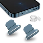TITACUTE Anti Dust Plugs Cap 2 Pack, Dust Cap Charging Port Plug with Mini Carry Box Compatible with iPhone 13/12/12 Pro/Max/iPhone 12 Mini/iPhone 11/11 Pro/11 Pro Max/Phone X/Xs/Max (Grey)