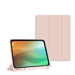 BXGH Étui pour iPad Pro 11" 2022 (4e génération)/2021 (3e génération) avec Porte-Crayon, Support à Trois Volets avec Dos en TPU Souple, Veille/réveil Automatique (Rose)