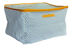 Housse de Rangement avec Poignées, 28cm x 35cm x 20cm, Gris/Jaune