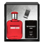 EVAFLORPARIS Whisky Red Coffret pour Homme Eau de Toilette 100 ml + Parfum de Voyage 20 ml + Money Clip Vaporisateur Spray Parfum Homme 120 ml
