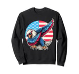 Dabbing Bald Eagle 4th Of July Patriotic American Flag Sweatshirt