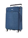 Rock Luggage Rocklite Dlx 8 Wheel Soft Unique Lightweight Large Suitcase - Denim Blue