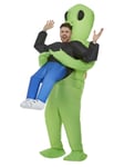 Inflatable Monster Costume Green Alien Carrying Man Cosplay Adult Fancy Dress
