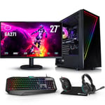 AWD-IT X= Infinity Intel i5 12400F 6 Core, Nvidia RTX 3060 12GB, 27" 1440p Monitor Package For Gaming