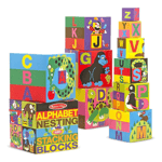 Melissa & Doug English Alphabet Nesting and Stacking Blocks - 10 Cardboard 12782