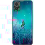 Motorola Moto E22i Transparent Mobilskal Blå fjäril